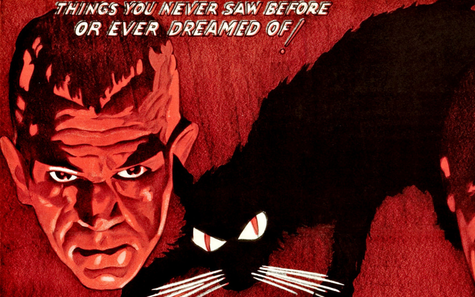 Film poster "The Black Cat" Excerpt of the poster of the film "The Black Cat"